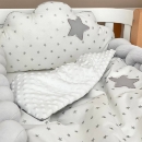 Set lenjerie patut bebecopii 8 piese Norisori gri (3)